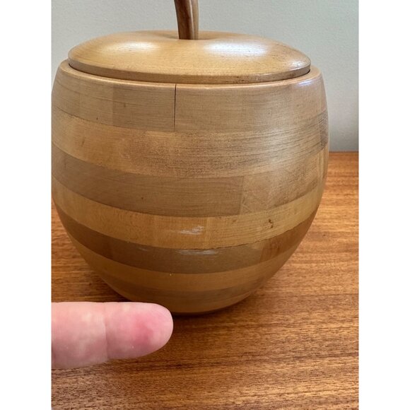 MCM Baribocraft Wood Apple Ice Bucket Retro Vintage Barware Kitchen - Picture 11 of 12